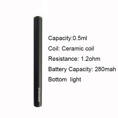 ODM 0.5ml flat tip Glass Tank CBD Oil Disposable Vape Pen